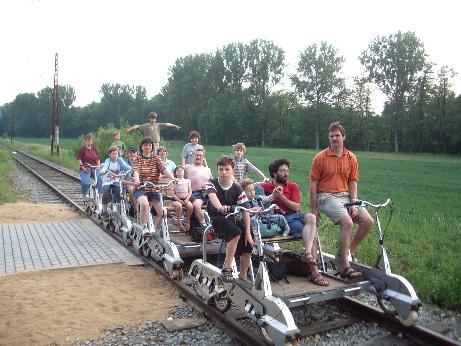Alle auf der Draisine...