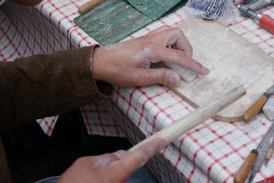 Das Bearbeiten von Specksteinen kam besonders gut an